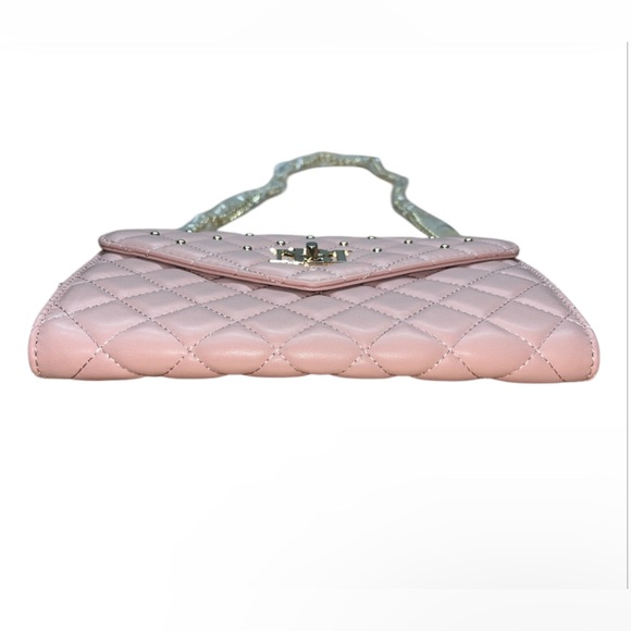 BADGLEY MISCHKA PURSE BLUSH PINK DIMOND QUILTED CROSSBODY SHOULDER BAG STUDS - Picture 10 of 12